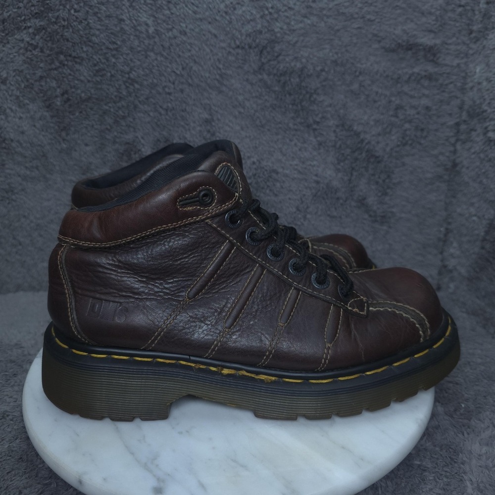 Vintage Dr. Martens 9763 Boots Mens Size 6 Brown Leather Made In England Combat